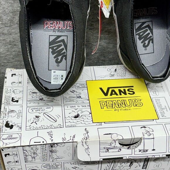 VANS PEANUTS PIG PEN BLACK SLIP ON SNEAKERS Men’s 8.5 Womens 10 Rare black 2017 - Picture 6 of 11